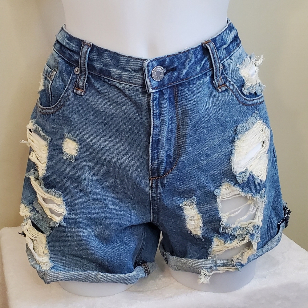 Distressed Destroyed Denim Shorts High Waist by Blank Paige